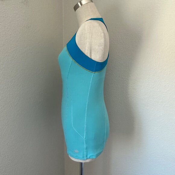 Alo Cool Fit Scoop Neck Tank Top Racerback Lightweight ColorBlock Blue S - Picture 2 of 9
